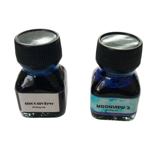 Krishna Moonview and Moonview 2 Fountain Pen Ink Set Duochrome Sheen Ink - Picture 2 of 4
